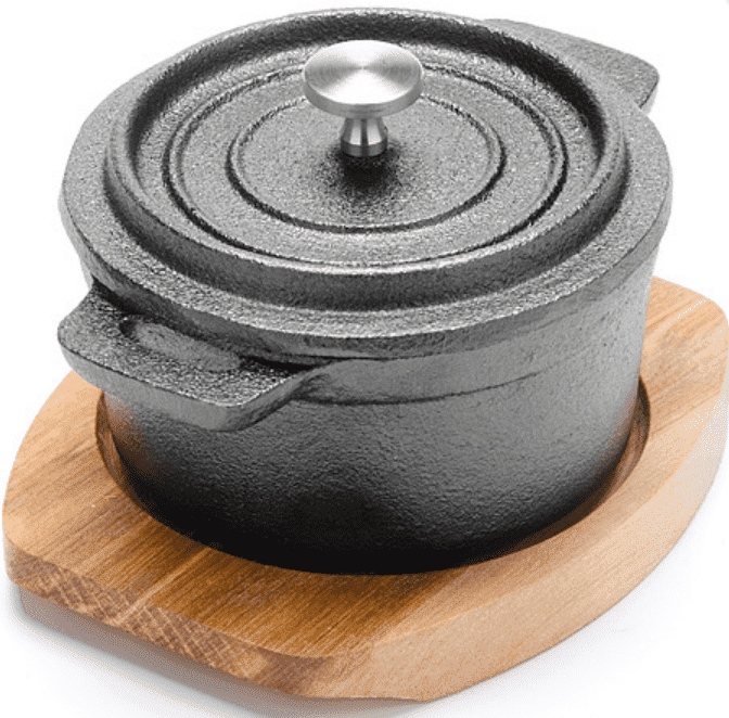 Кастрюля 0,24л MAYER & BOCH чугунная с дощечкой